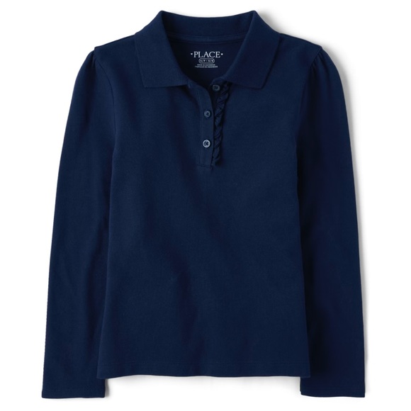 The Children's Place Other - Children’s Place Girls Uniform Ruff Polo Long Sleeve shirt Size XL (14)